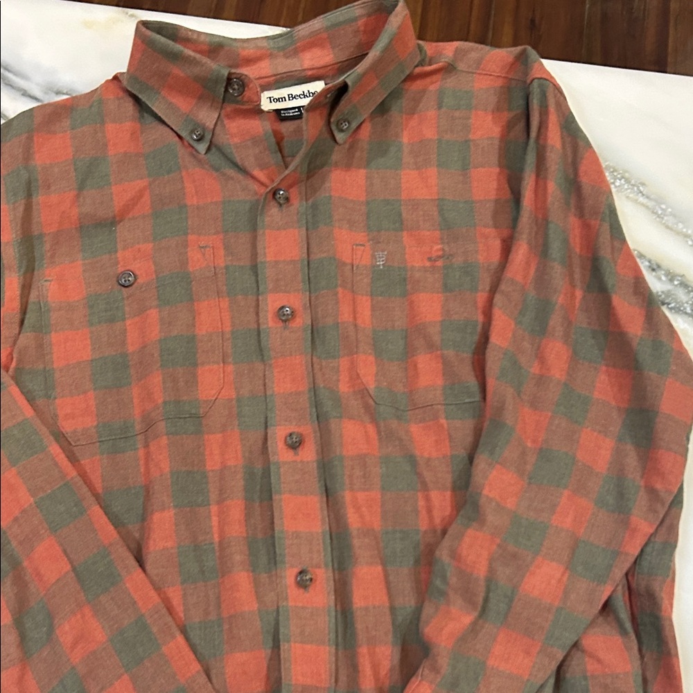 Tom Beckbe Men's Plaid Shirt - Red and Gray